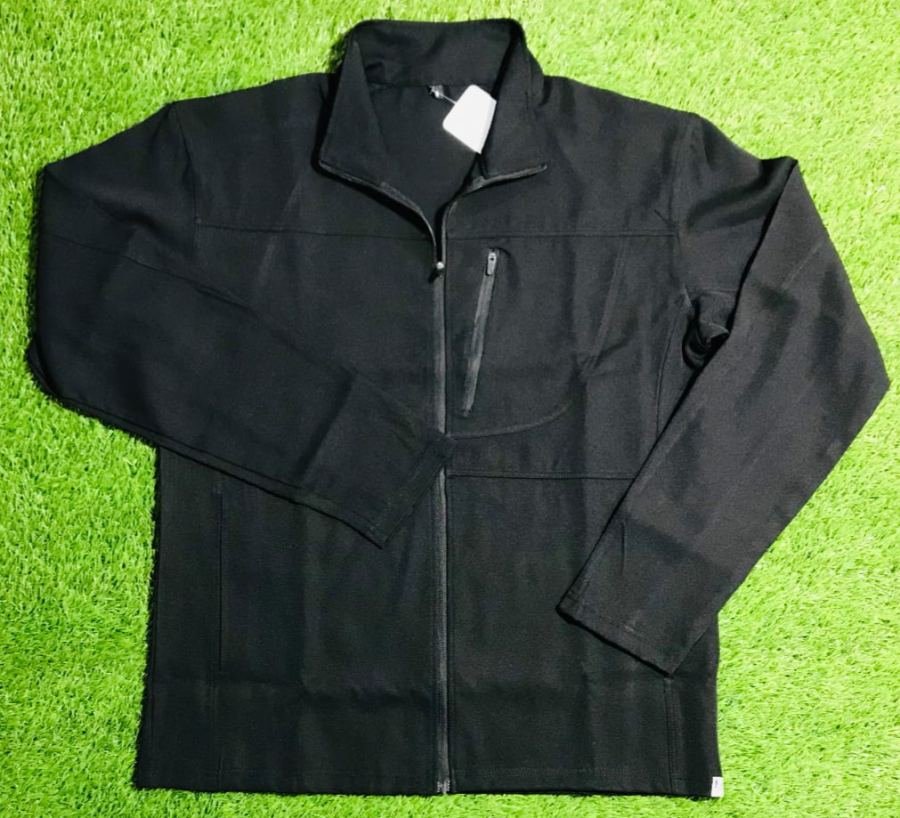 Men's Black Zip Scrub Jacket in Black - Athleisure medical scrubs wholesale OEM