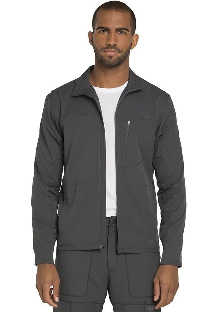 Men's Charcoal Zip Scrub Jacket in Charcoal - Athleisure medical scrubs wholesale OEM