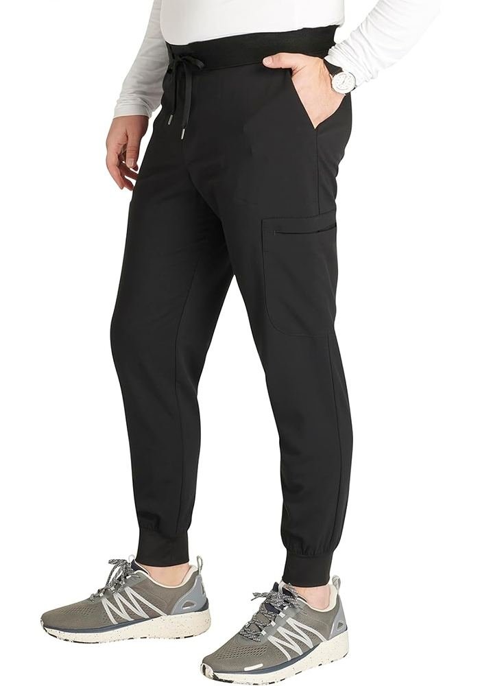 Men's Black Scrub Joggers in Black - Athleisure medical scrubs wholesale OEM