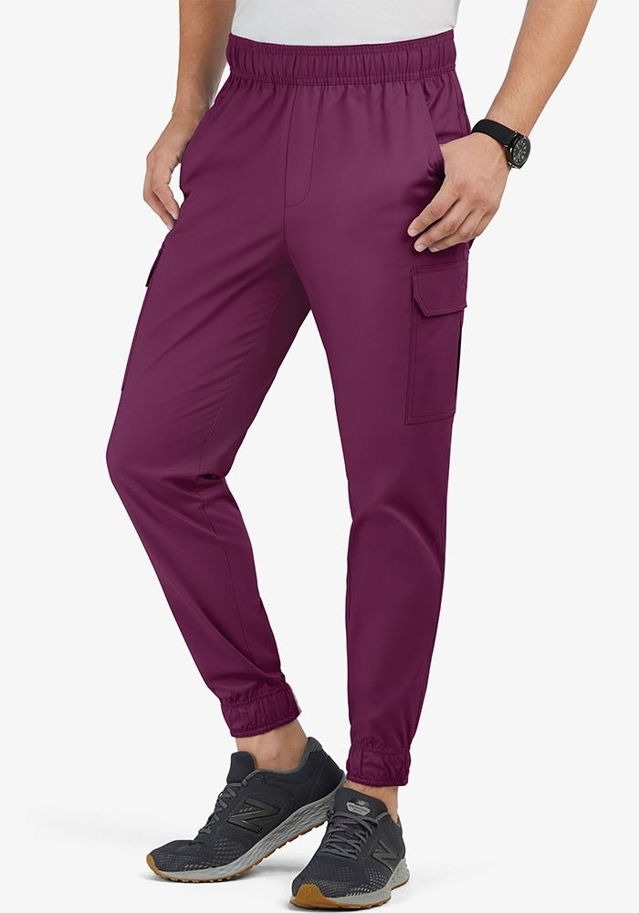 Men's Burgundy Scrub Pants in Burgundy - Athleisure medical scrubs wholesale OEM