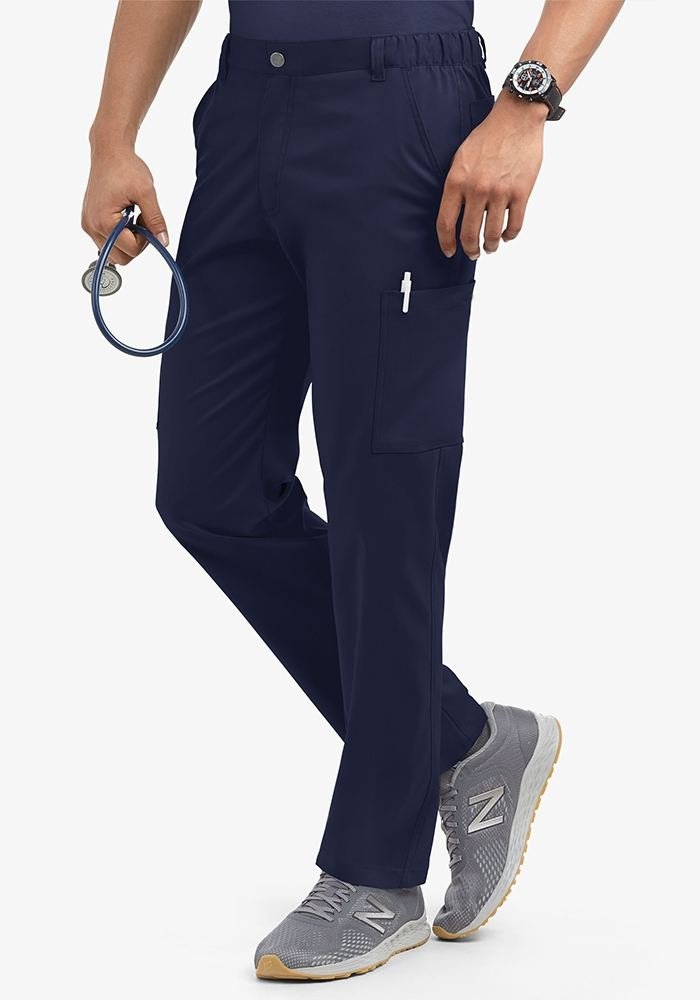 Men's Navy Slim Scrub Pants in Navy - Athleisure medical scrubs wholesale OEM