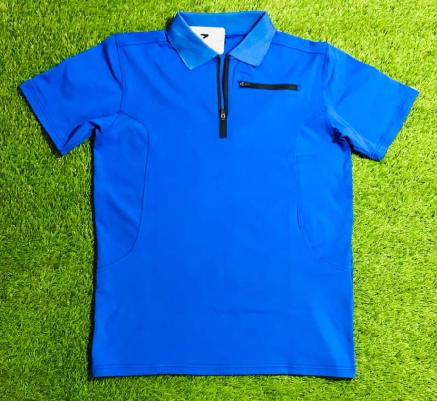 Men's Royal Blue Zip Scrub Polo in Royal Blue - Athleisure medical scrubs wholesale OEM
