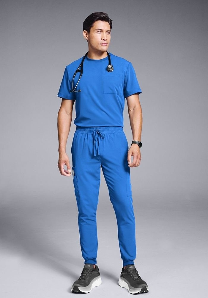 Men's Royal Blue Medical Scrub Suit in Royal Blue - Athleisure medical scrubs wholesale OEM