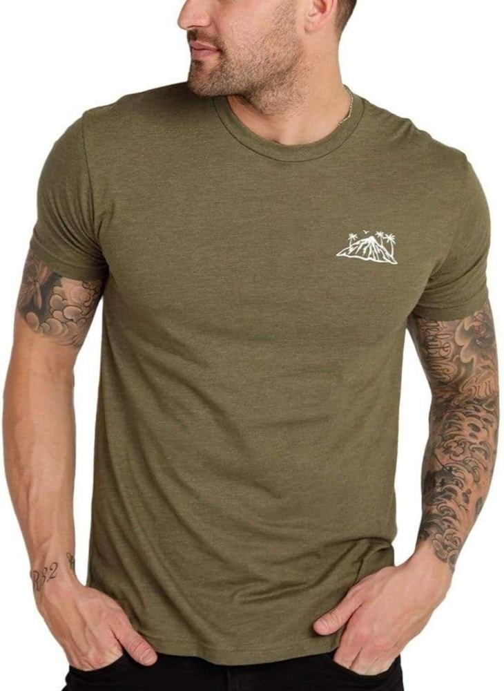 Men's Olive Chest Graphic Scrub Tee in Olive - Athleisure medical scrubs wholesale OEM
