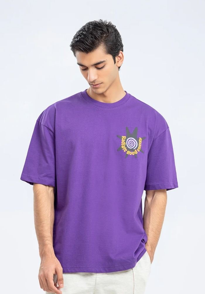 Men's Purple Graphic Scrub Tee in Purple - Athleisure medical scrubs wholesale OEM