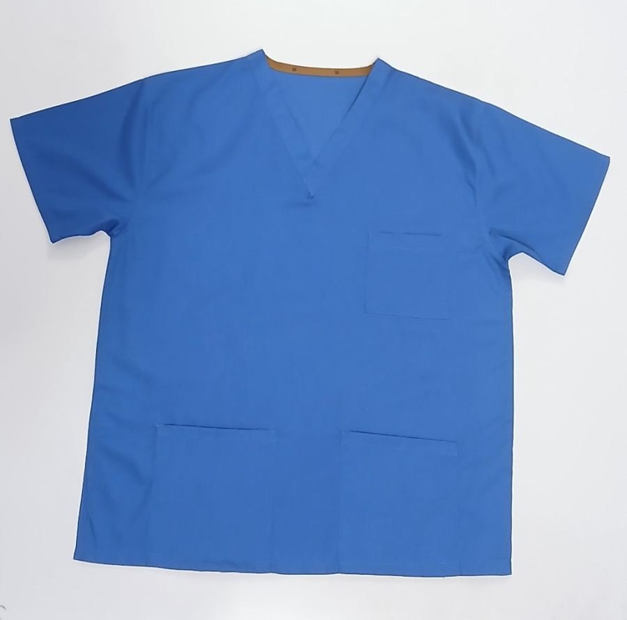 Men's Ceil Blue Woven Scrub Top in Ceil Blue - Athleisure medical scrubs wholesale OEM