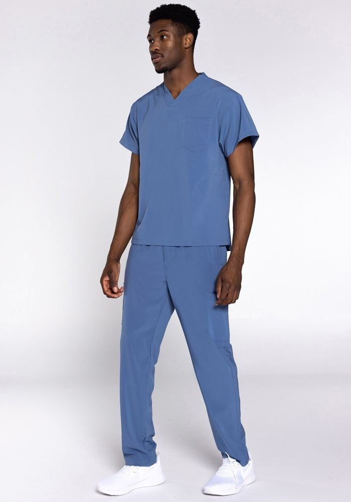 Unisex Ceil Blue Medical Scrub Suit in Ceil Blue - Athleisure medical scrubs wholesale OEM