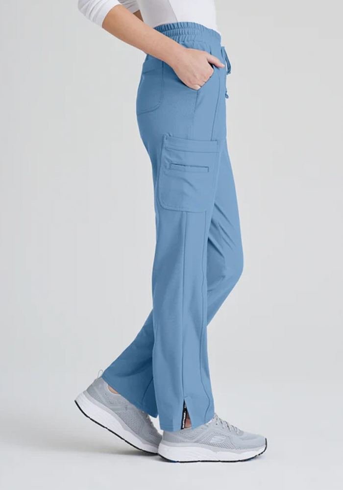 Women's Carolina Blue Cargo Scrub Pants in Carolina Blue — Premium FIONx stretch fabric private label scrubs