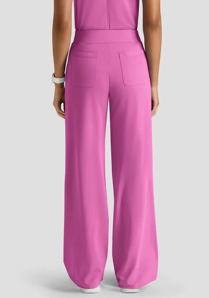 Women's Fuchsia Wide-Leg Scrub Pants in Fuchsia — Premium FIONx stretch fabric private label scrubs