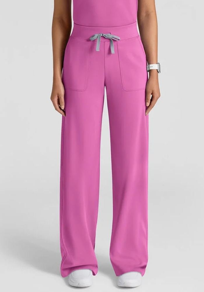 Women's Magenta Yoga Scrub Pants in Magenta — Premium FIONx stretch fabric private label scrubs