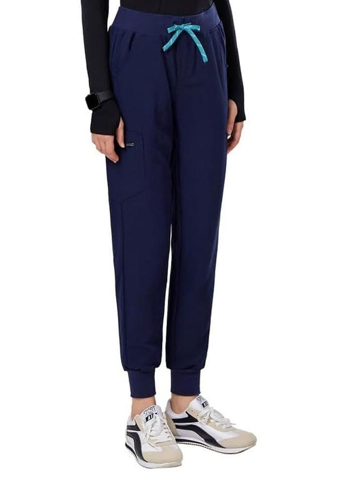Women's Navy Jogger Scrub Pants in Navy — Premium FIONx stretch fabric private label scrubs