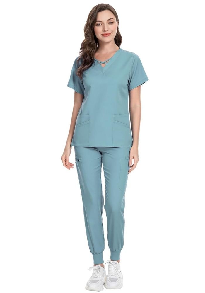 Women's Burnt Orange Scrub Suit in Burnt Orange — Premium FIONx stretch fabric private label scrubs