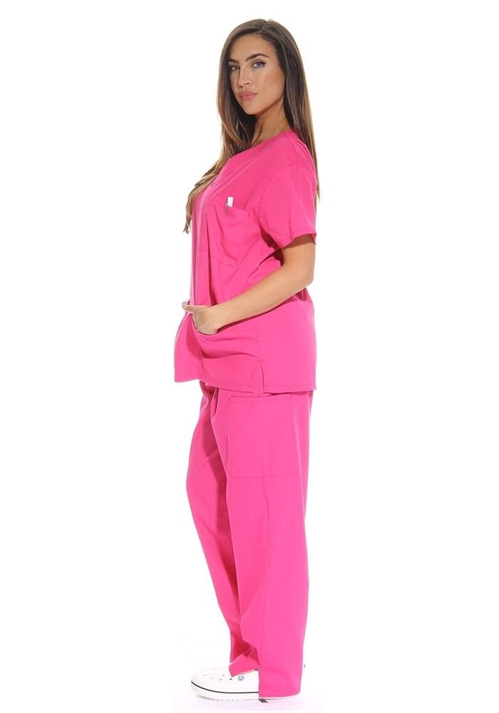 Women's Caribbean Blue Scrub Suit in Caribbean Blue — Premium FIONx stretch fabric private label scrubs