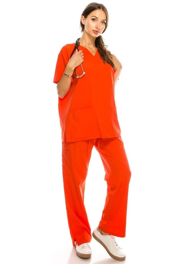 Women's Navy Scrub Suit in Navy — Premium FIONx stretch fabric private label scrubs