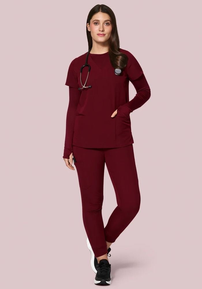 Women's Orange Cargo Scrub Suit in Orange — Premium FIONx stretch fabric private label scrubs