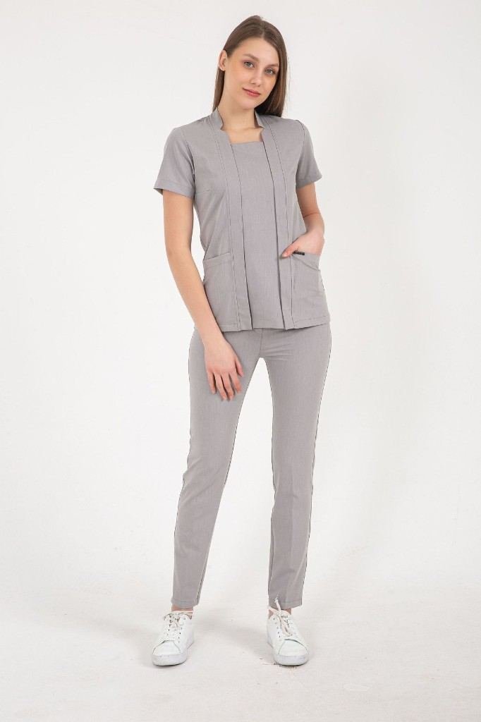 Women's Red Classic Scrub Suit in Red — Premium FIONx stretch fabric private label scrubs