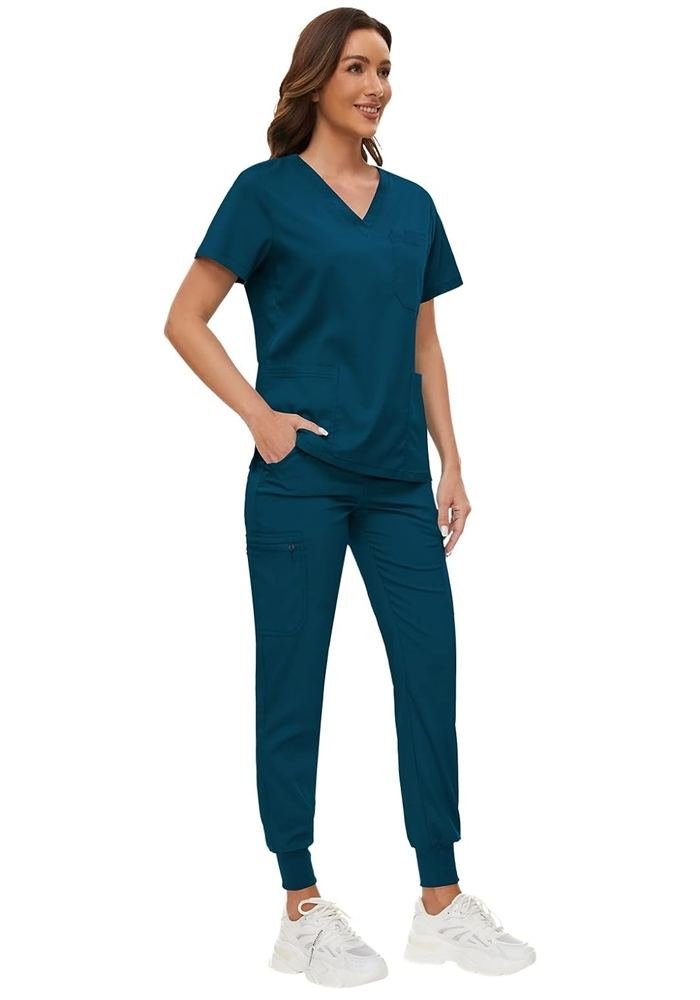 Women's Royal Purple Scrub Suit in Royal Purple — Premium FIONx stretch fabric private label scrubs