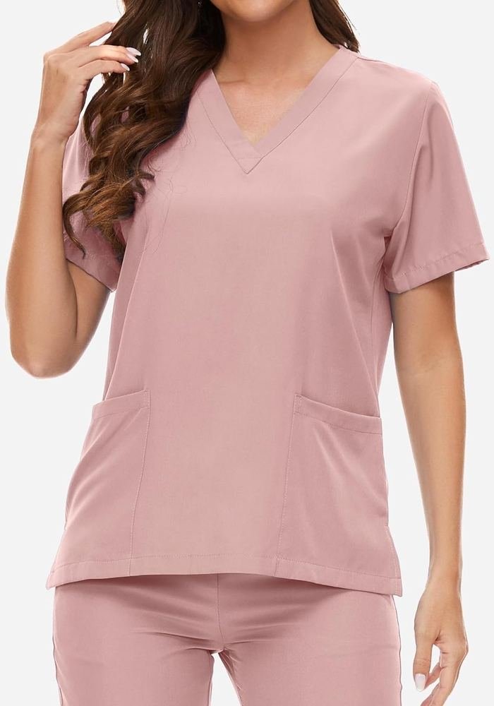 Women's Teal Layered Scrub Suit in Teal — Premium FIONx stretch fabric private label scrubs