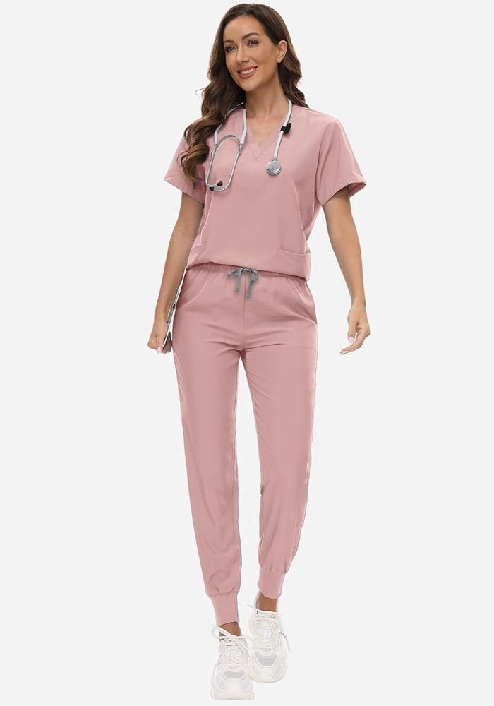 Women's Peacock Teal Jogger Scrub Suit in Peacock Teal — Premium FIONx stretch fabric private label scrubs