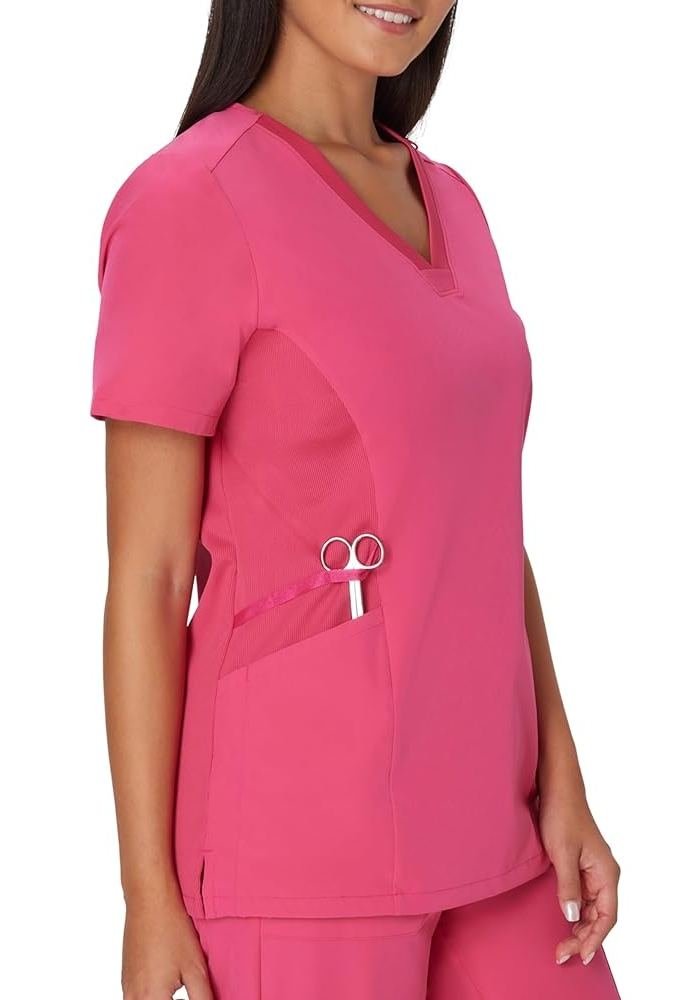 Women's Blue Long-Sleeve Scrub Top in Blue — Premium FIONx stretch fabric private label scrubs
