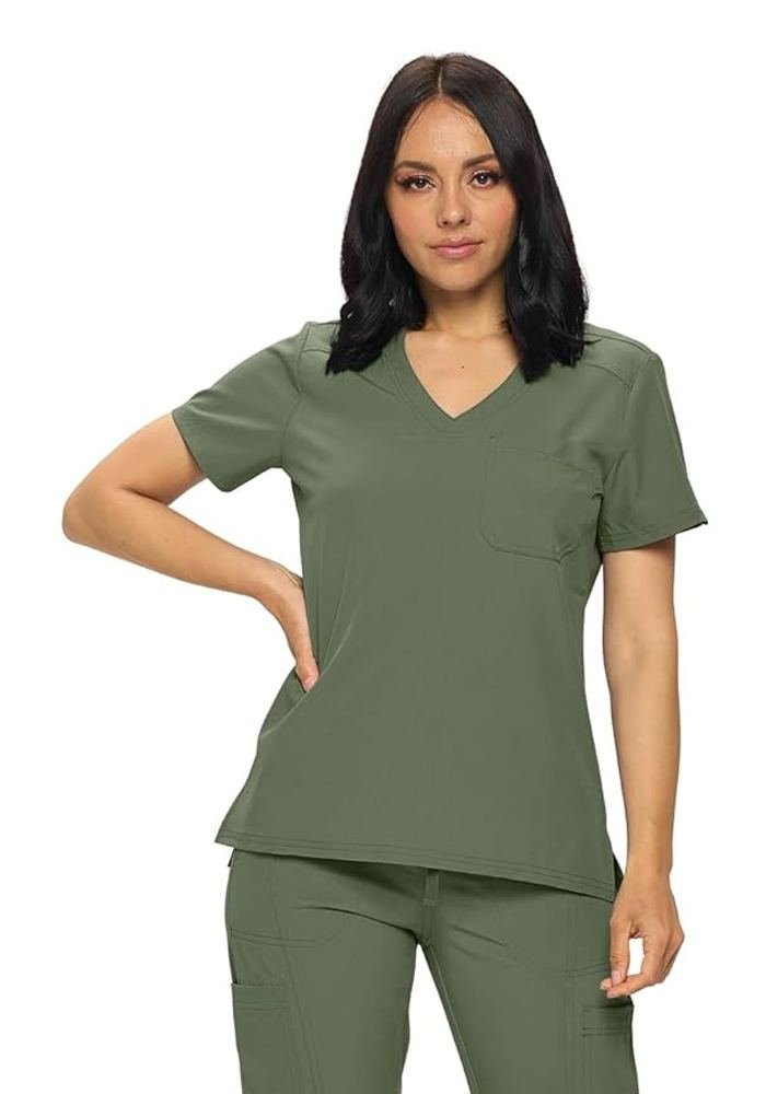 Women's Hunter Green Scrub Top in Hunter Green — Premium FIONx stretch fabric private label scrubs
