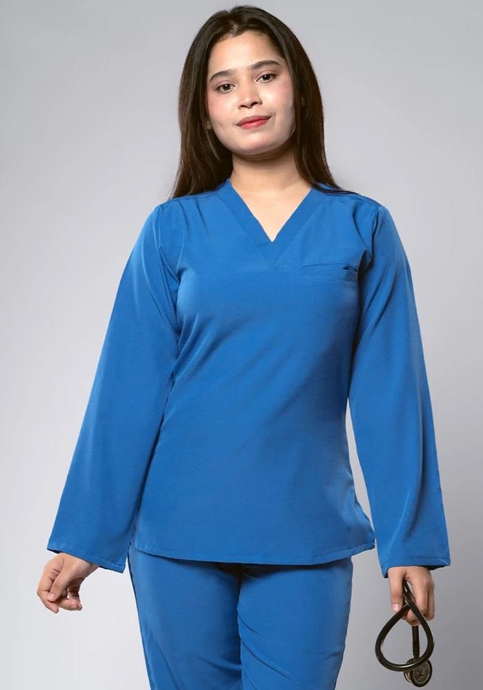 Women's Royal Blue Scrub Top in Royal Blue — Premium FIONx stretch fabric private label scrubs